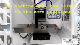 Tormach 440 Training Reset Reference