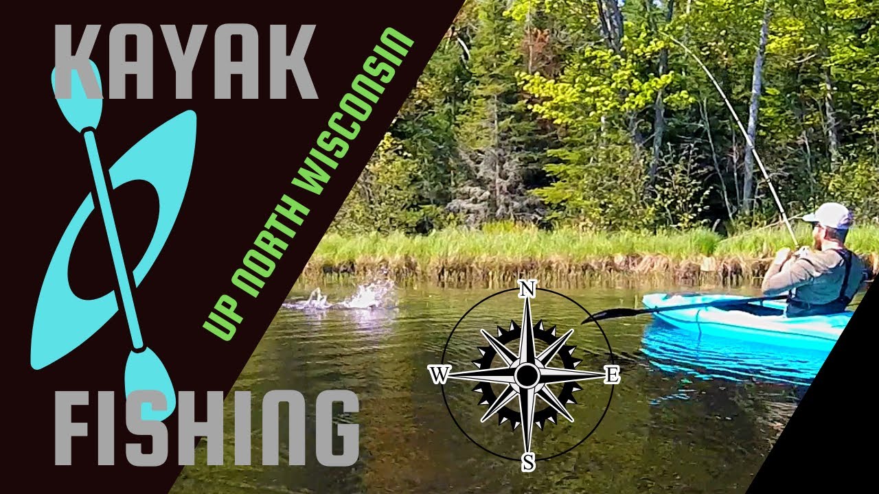Kayak Fishing on a small Northern Wisconsin Lake Catching Bass and