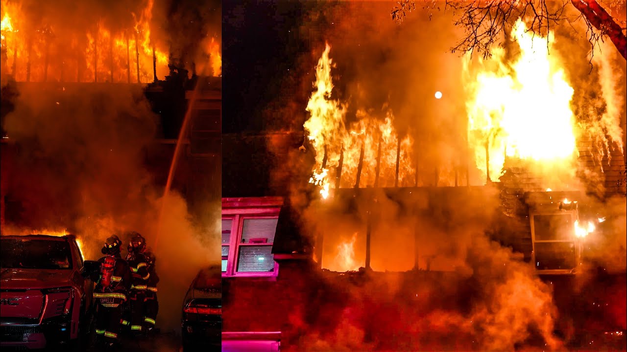 **EARLY ARRIVAL - HEAVY FIRE** ELECTRIC CAR Allegedly Sparks MAJOR FIRE! BLOCKED Hydrant! [Box 3938]