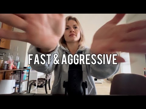 ASMR FAST & AGGRESSIVE HAND SOUNDS, HAND MOVEMENTS, DRY MOUTH SOUNDS