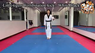 Little Tigers Combination Kick - White Black Belt