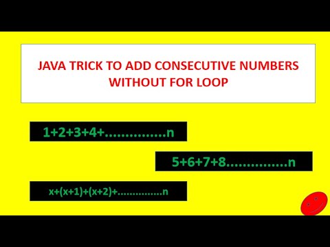 JAVA ONE LINE TRICK to add the consecutive numbers without for loop