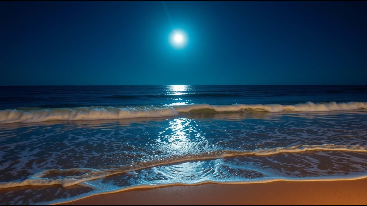 Nature’s Purest Calm — Soft Ocean Waves Washing Over Mossy Stones All Night