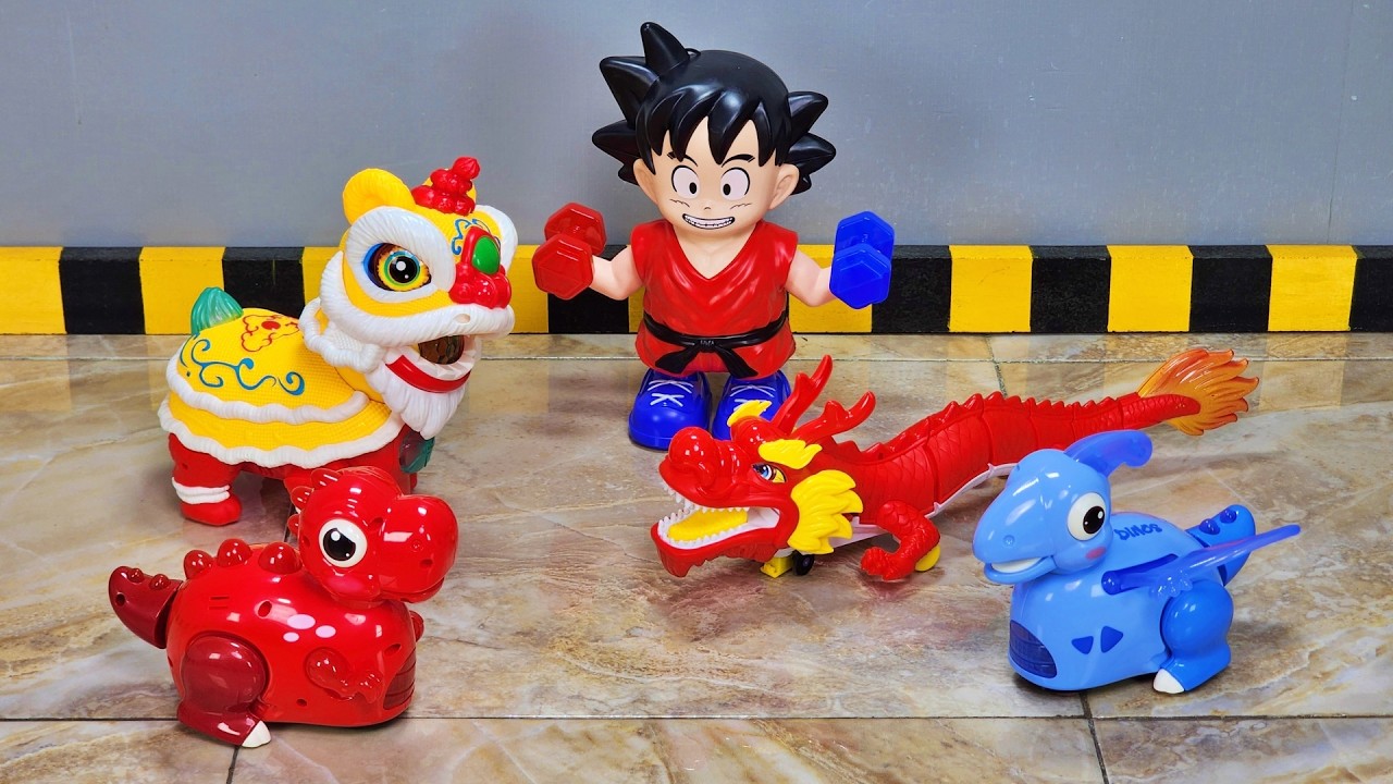 Unboxing Robot Dinosaurus terbaru, Robot Joget Dragon Ball, Robot Barongsai, Robot Naga Merah