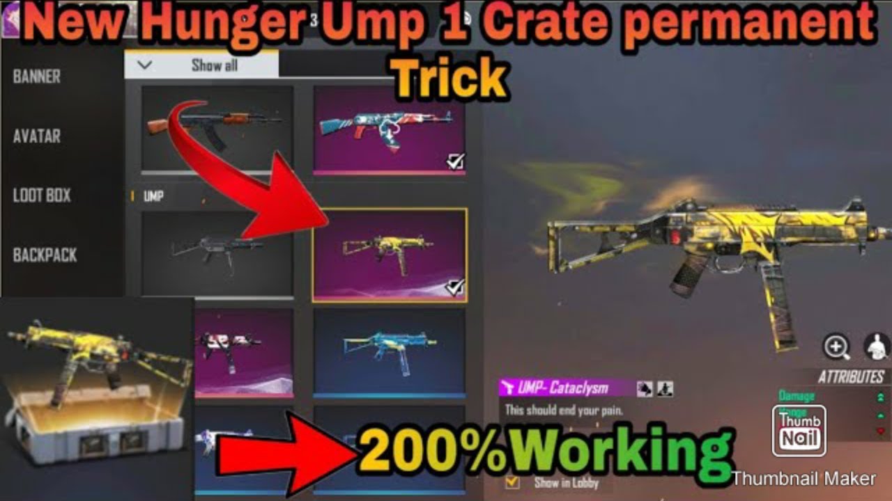 Free fire new hunger ump permenet skin how to get - YouTube