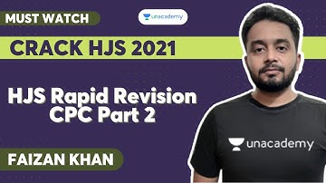 HJS Rapid Revision CPC Part 2 | PCSJ | Faizan Khan | Unacademy Judiciary