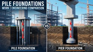 Pier Foundation vs Pile Foundation | 3D Construction Comparison