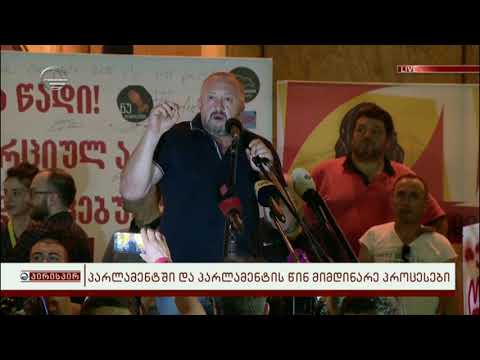 ყოფილი პრეზიდენტი პარლამენტის წინ აქციაზე სიტყვით გამოვიდა
