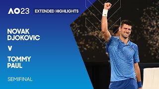 Novak Djokovic v Tommy Paul Extended Highlights | Australian Open 2023 Semifinal
