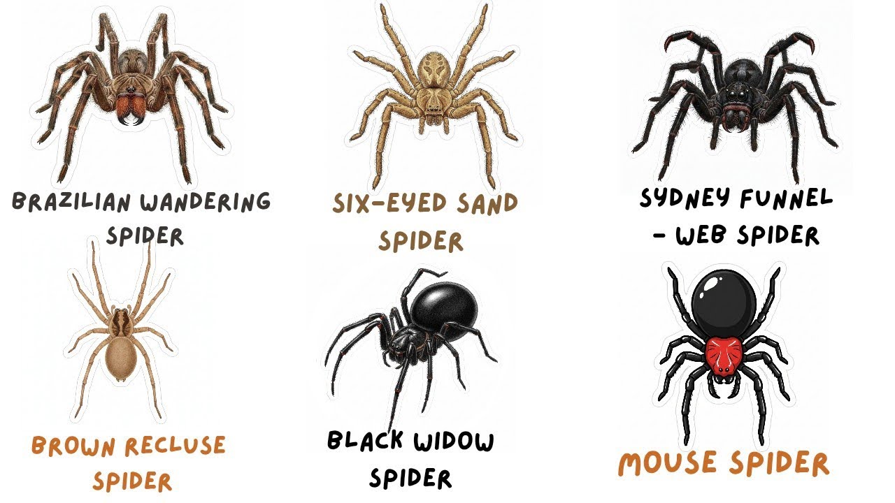 6 Dangerous Spiders Around the World 🕷️
