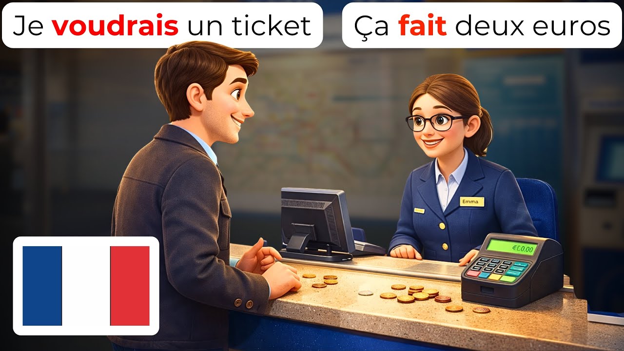 🇫🇷 15 ежедневных французских разговоров, которые ВАМ НУЖНО знать | A1-A2 Метро и транспорт 🚇