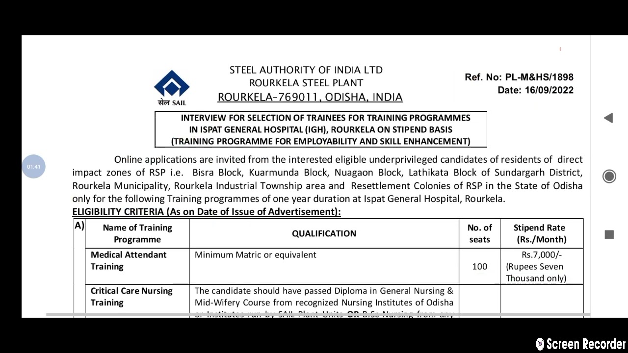 lab technician and other paramedical vacancy in SAIL