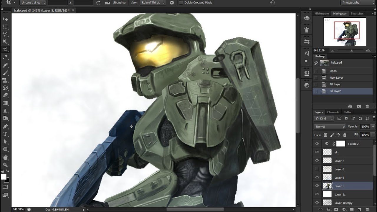 Digital Painting - Master Chief Halo - YouTube