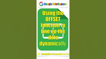 Using the OFFSET function to line up the data dynamically | #Short
