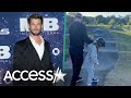 Chris Hemsworth Holds Hands With Daughter As She Skateboards