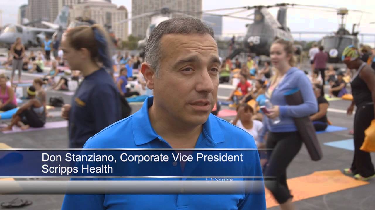 Downtown San Diego Partnership Stretch Yourself with Scripps Health: USS Midway Yoga Video