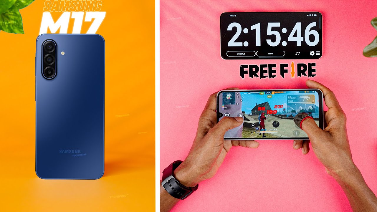 Samsung Galaxy M17 Free Fire Test ⚡ Battery, Heating & FPS Results!