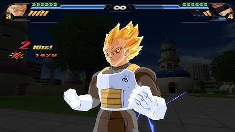 Vegeta Fukkatsu no F SSJ, SSJ2 and SSJ God VS Mystic Great Saiyaman (DBZ Tenkaichi 3 mod)