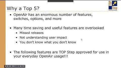 Webinar: Top 5 OpenAir Features and Why You Should Be Using Them