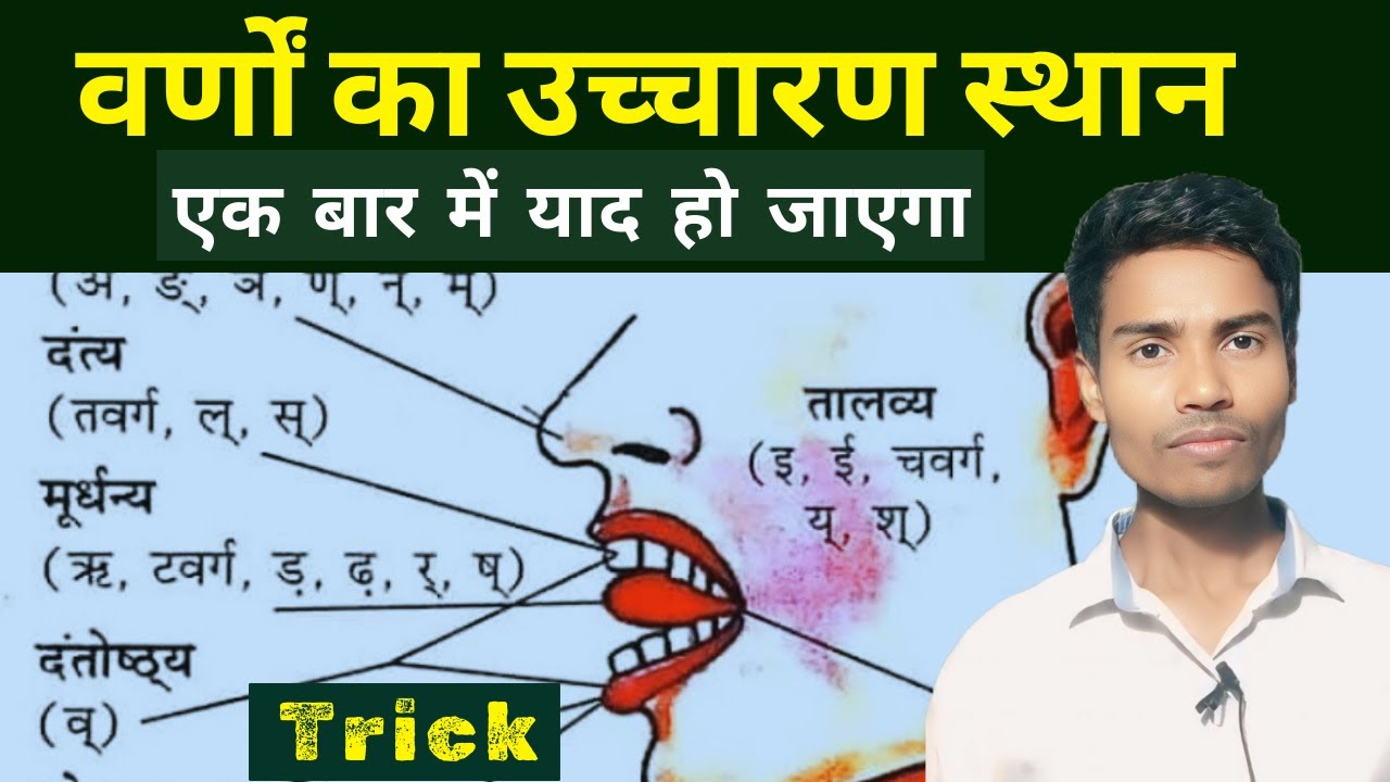Varnon ka ucharan sthan varn ka uccharan sthan yad karne ke trick