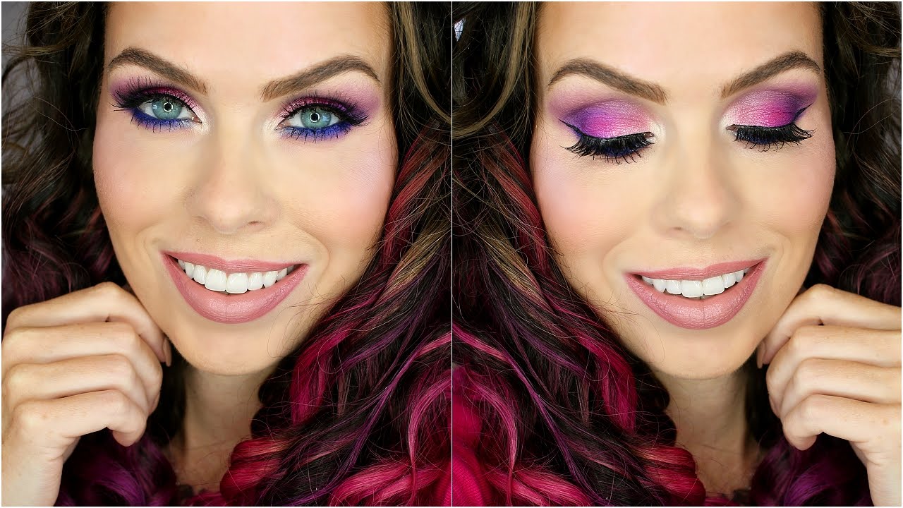 Barevné léto: Festivalový look s Urban Decay Electric | Hot pink-purple- blue summer look