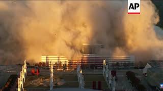 Georgia Dome imploded in downtown Atlanta