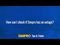 How can I check if Simpro has an outage?