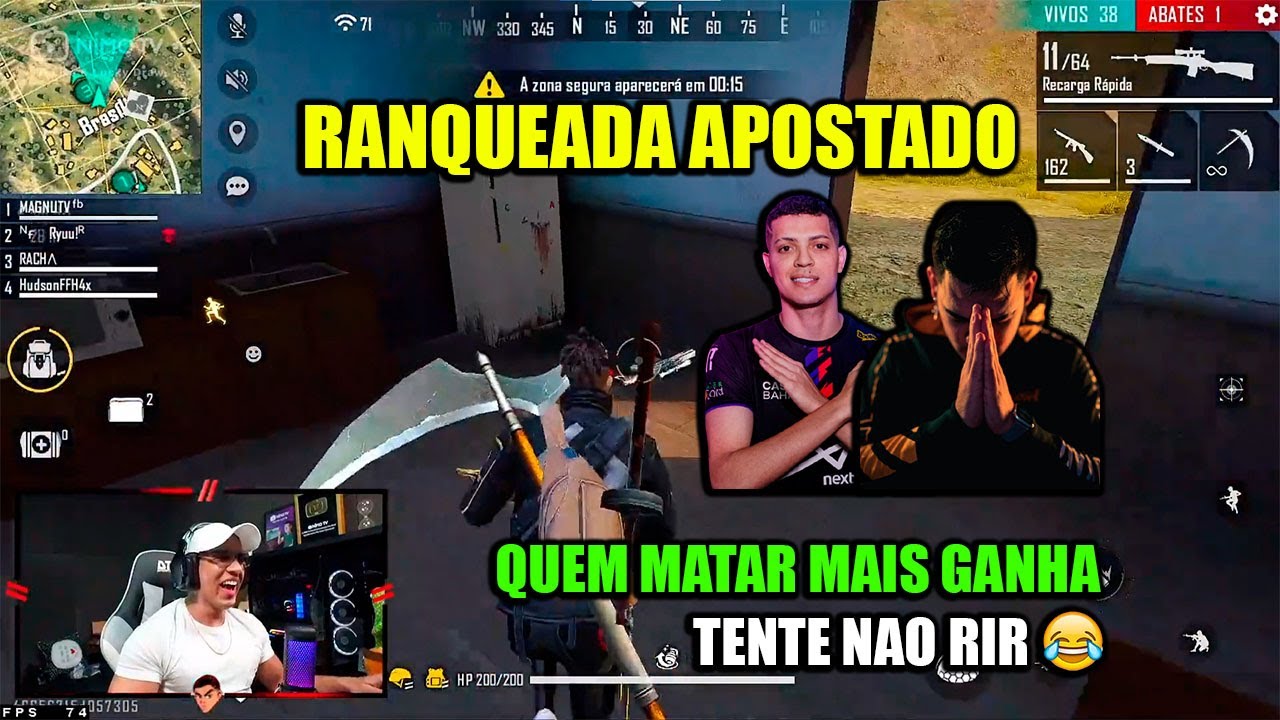 HUDSON AMORIM CEROL E RACHA JOGANDO APOSTADO NA RANQUEADA!! TENTE NÃO RIR !