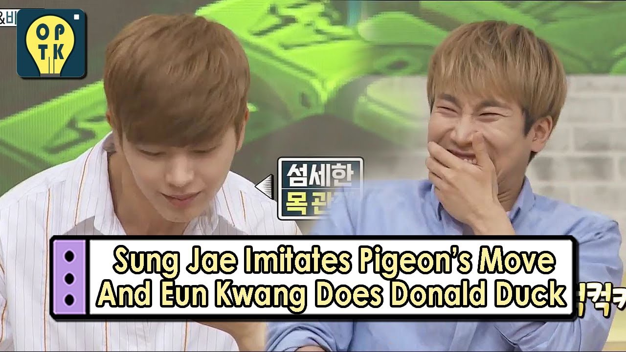 [Oppa Thinking - BTOB] Sung Jae Imitates Pigeon's Move And Eun Kwang Donald Duck 20170807