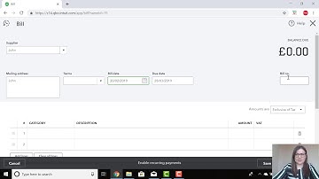 Adding a Supplier Bill in QuickBooks Online
