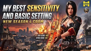 My Best Sensitivity &amp; Basic Settings for Season 4 CODM (Codes Included) ( COD Mobile)