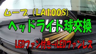 ムーブLa100Sヘッドライト球交換