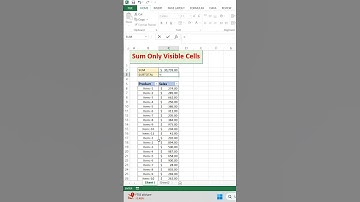 Sum Only Visible Cells in Excel Using SUBTOTAL Function: Quick Tutorial#excel