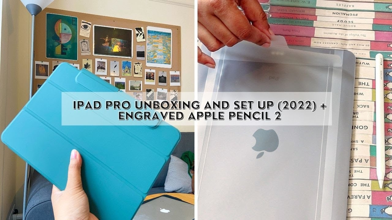 iPad Pro M1 11” 2022 unboxing | Engraved Apple Pencil 2 + accessories + aesthetic layout|ASMR Video