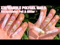 XXL Marble Polygel Nails W/ Encapsulated Foil & Glitter | Vettsy Polygel Kit | Cosmic Nails