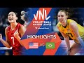 🇺🇸 USA vs. 🇧🇷 BRA - Highlights Week 1 | Women's VNL 2022