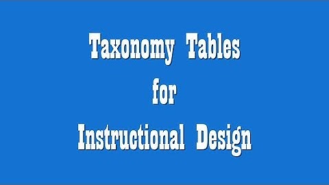 Instructional Design   Unit 3   TaxonomyTables