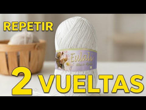 Muestra de Puntada a crochet de 2 vueltas para principiantes