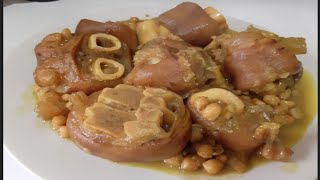 طبق الكرعين البكري بالحمص معلك ولذيييذ مع شرح سهل ومبسط للمبتدأت Moroccan Food Harkma With chickpeas