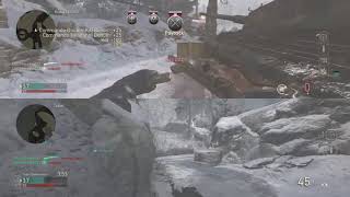 Call of Duty: WWII Commando Quad-feed while split-screening!!!!