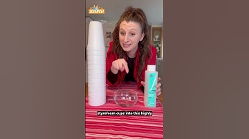🤯 Styrofoam vs. acetone science experiment! #shorts #scienceexperiment #chemistry #science