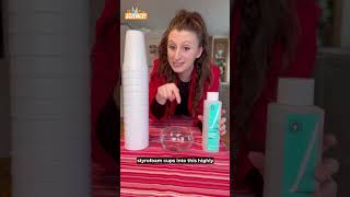 🤯 Styrofoam vs. acetone science experiment! #shorts #scienceexperiment #chemistry #science