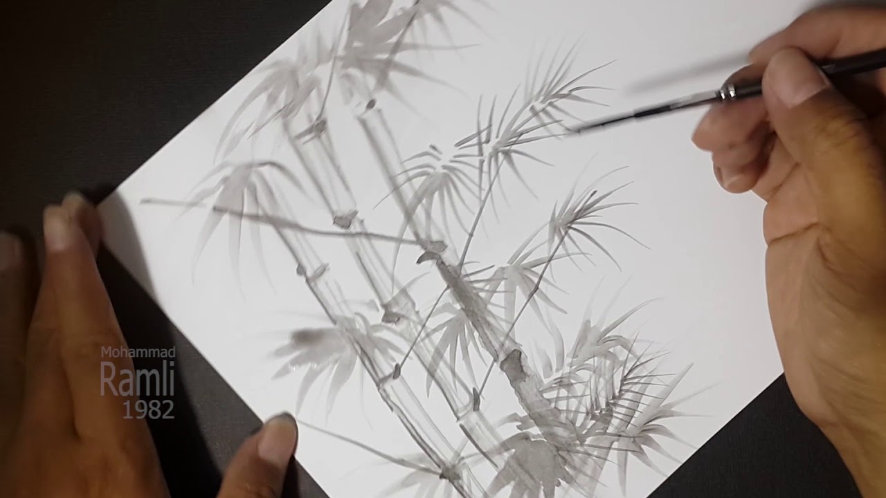 Tutorial Lukis Bambu Menggunakan Tinta Bak Ink Painting YouTube