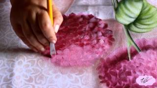 Pintura em tecido – Eliane Nascimento: Hortênsia parte 1