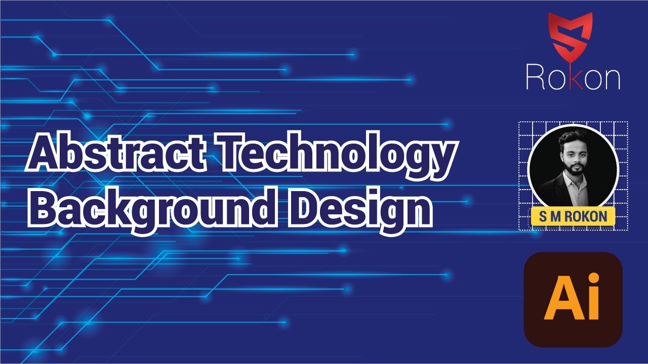Abstract Technology Background Design In Adobe Illustrator