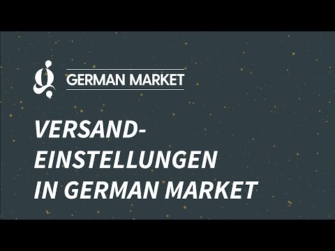 Versandeinstellungen in German Market