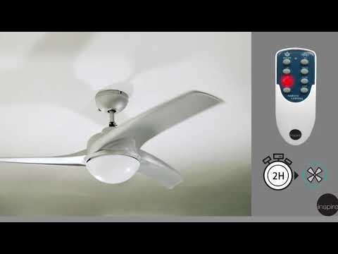 Ventilatore da soffitto con pale con luce inclusa Aruba plus, bianco, D.  112 cm, 2200 LM, luce bianco, INSPIRE