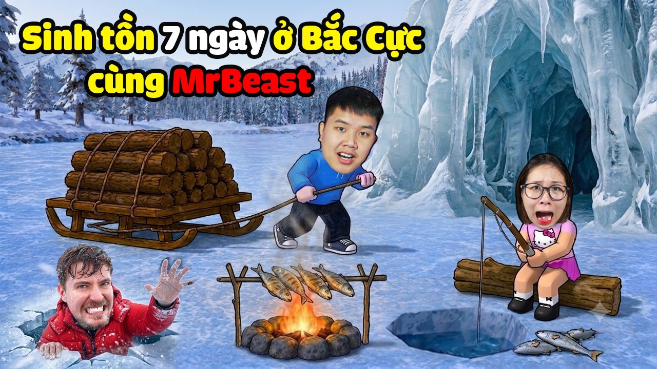 Thử thách MrBeast sinh tồn 7 ngày tại Bắc Cực lạnh giá nhận 1 tỷ đô ! bqThanh và Ốc Có Sống Sót ?