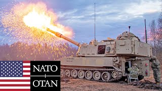 Армия США, НАТО. Огневая мощь гаубиц M109A7 Paladin во время учений в Польше