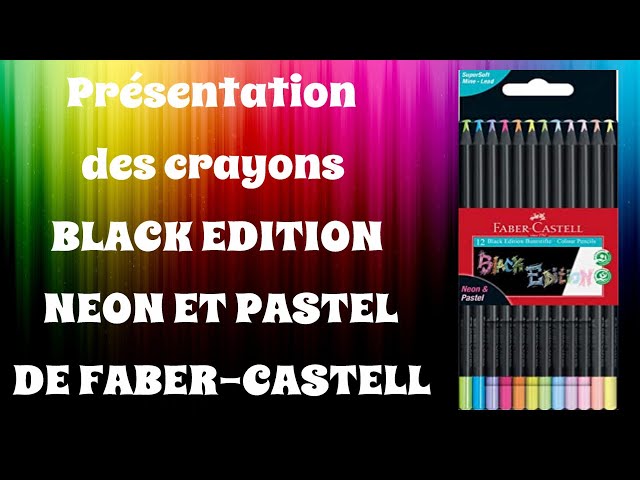 CRAYONS COULEURS BLACK EDITION NEON + PASTELS X 12 FABER CASTELL